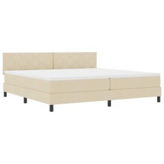 vidaXL Letto con Box Spring e Materasso Crema 200x200 cm Tessuto
