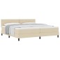 vidaXL Letto con Box Spring e Materasso Crema 200x200 cm Tessuto