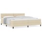 vidaXL Letto con Box Spring e Materasso Crema 200x200 cm Tessuto