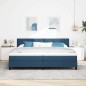 vidaXL Letto con Molle Insacchettate Blu 200x200 cm Tessuto