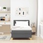 vidaXL Letto a Box Spring con Materasso Grigio Scuro 80x200 cm Tessuto vidaXL Letto a Box Spring con Materasso Grigio Scuro 80x200 cm Tessuto