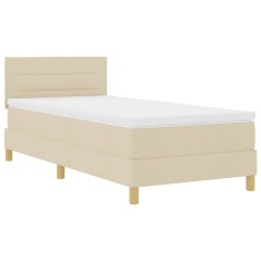 vidaXL Letto Box Spring con Materasso Panna 80x200 cm Tessuto