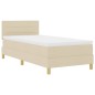 vidaXL Letto Box Spring con Materasso Panna 80x200 cm Tessuto vidaXL Letto Box Spring con Materasso Panna 80x200 cm Tessuto