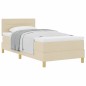 vidaXL Letto Box Spring con Materasso Panna 80x200 cm Tessuto vidaXL Letto Box Spring con Materasso Panna 80x200 cm Tessuto