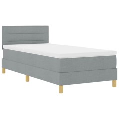 vidaXL Letto con Box Spring con Materasso Grigio Chiaro 90x200 cm Tessuto