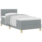 vidaXL Letto con Box Spring con Materasso Grigio Chiaro 90x200 cm Tessuto vidaXL Letto con Box Spring con Materasso Grigio Chiaro 90x200 cm Tessuto
