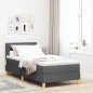 vidaXL Letto Box Spring con Materasso Grigio scuro 100x200 cm Tessuto