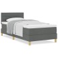 vidaXL Letto Box Spring con Materasso Grigio scuro 100x200 cm Tessuto