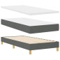 vidaXL Letto Box Spring con Materasso Grigio scuro 100x200 cm Tessuto