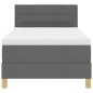 vidaXL Letto Box Spring con Materasso Grigio scuro 100x200 cm Tessuto