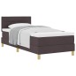 vidaXL Letto con Rete e Materasso Marrone Scuro 100x200 cm Tessuto
