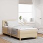 vidaXL Letto Box Spring con Materasso Panna 100x200 cm Tessuto vidaXL Letto Box Spring con Materasso Panna 100x200 cm Tessuto