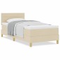 vidaXL Letto Box Spring con Materasso Panna 100x200 cm Tessuto vidaXL Letto Box Spring con Materasso Panna 100x200 cm Tessuto