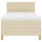 vidaXL Letto Box Spring con Materasso Panna 100x200 cm Tessuto vidaXL Letto Box Spring con Materasso Panna 100x200 cm Tessuto