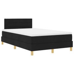 vidaXL Letto con Box Spring e Materasso Nero 120x190 cm Tessuto