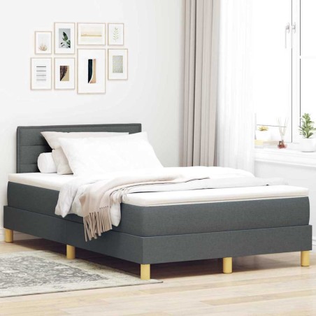 vidaXL Letto a Box Spring con Materasso Grigio Scuro 120x200 cm Tessuto