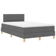 vidaXL Letto a Box Spring con Materasso Grigio Scuro 120x200 cm Tessuto