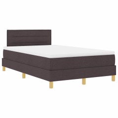 Struttura Letto Box Spring Marrone Scuro Tessuto, legno, schiuma