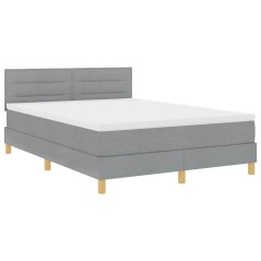 vidaXL Letto a Sirio con Materasso Grigio Chiaro 140x200 cm Tessuto