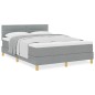 vidaXL Letto a Sirio con Materasso Grigio Chiaro 140x200 cm Tessuto