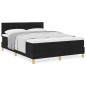 vidaXL Letto a Molle con Materasso Nero 160x200 cm Tessuto