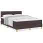 vidaXL Letto con Box Spring e Materasso Marrone Scuro 160x200 cm Tessuto