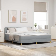 vidaXL Letto con Box Spring e Materasso Grigio Chiaro 180x200 cm in Tessuto