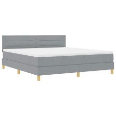 vidaXL Letto con Box Spring e Materasso Grigio Chiaro 180x200 cm in Tessuto