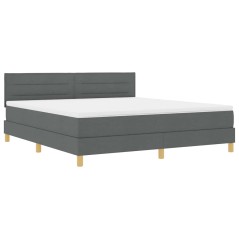 vidaXL Letto con box spring e materasso grigio scuro 180x200 cm in tessuto
