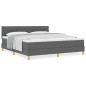 vidaXL Letto con box spring e materasso grigio scuro 180x200 cm in tessuto