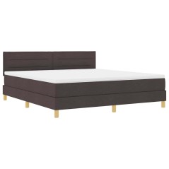 vidaXL Letto Box Spring con Materasso Marrone Scuro 180x200 cm Tessuto