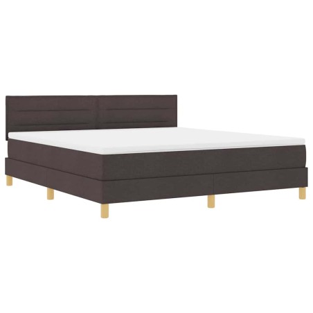 vidaXL Letto Box Spring con Materasso Marrone Scuro 180x200 cm Tessuto
