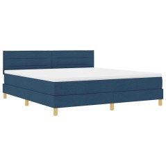 vidaXL Letto Box Spring con Materasso Blu 180x200 cm Tessuto