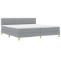 vidaXL Letto a doghe con Materasso Grigio Chiaro 200x200 cm Tessuto vidaXL Letto a doghe con Materasso Grigio Chiaro 200x200 cm Tessuto