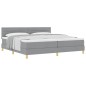 vidaXL Letto a doghe con Materasso Grigio Chiaro 200x200 cm Tessuto vidaXL Letto a doghe con Materasso Grigio Chiaro 200x200 cm Tessuto