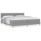 vidaXL Letto a doghe con Materasso Grigio Chiaro 200x200 cm Tessuto vidaXL Letto a doghe con Materasso Grigio Chiaro 200x200 cm Tessuto