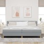 vidaXL Letto a doghe con Materasso Grigio Chiaro 200x200 cm Tessuto vidaXL Letto a doghe con Materasso Grigio Chiaro 200x200 cm Tessuto