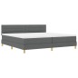 vidaXL Letto a Mola con Materasso Grigio Scuro 200x200 cm Tessuto