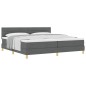 vidaXL Letto a Mola con Materasso Grigio Scuro 200x200 cm Tessuto