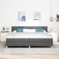 vidaXL Letto a Mola con Materasso Grigio Scuro 200x200 cm Tessuto