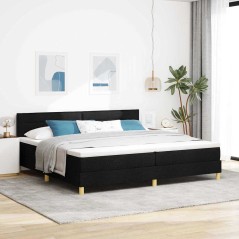 vidaXL Letto a Molle con Materasso Nero 200x200 cm Tessuto