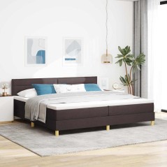 vidaXL Letto con Box Spring e Materasso Marrone Scuro 200x200 cm Tessuto