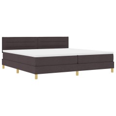 vidaXL Letto con Box Spring e Materasso Marrone Scuro 200x200 cm Tessuto