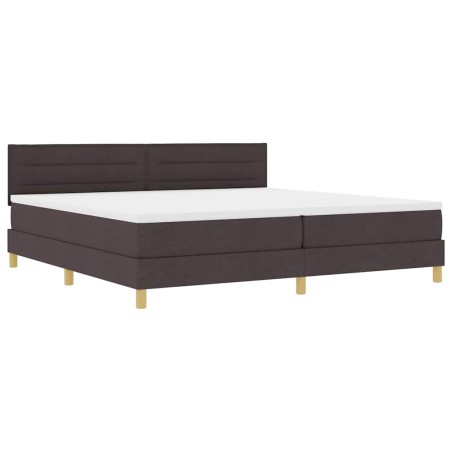 vidaXL Letto con Box Spring e Materasso Marrone Scuro 200x200 cm Tessuto