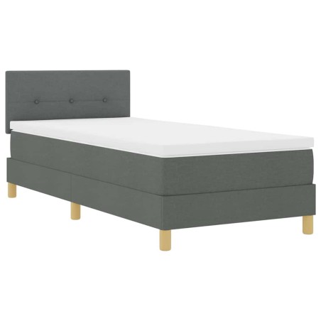 vidaXL Letto con Rete a Molle e Materasso Grigio Scuro 80x200 cm Tessuto