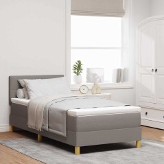 vidaXL Letto con box spring e materasso tortora 80x200 cm tessuto