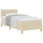 vidaXL Letto con Rete A Molla con Materasso Panna 80x200 cm Tessuto