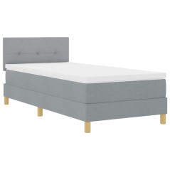 vidaXL Letto Box Spring con Materasso Grigio Chiaro 90x200 cm in Tessuto