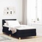 vidaXL Letto con Rete a Molle e Materasso Nero 90x200 cm Tessuto vidaXL Letto con Rete a Molle e Materasso Nero 90x200 cm Tessuto
