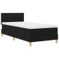 vidaXL Letto con Rete a Molle e Materasso Nero 90x200 cm Tessuto vidaXL Letto con Rete a Molle e Materasso Nero 90x200 cm Tessuto